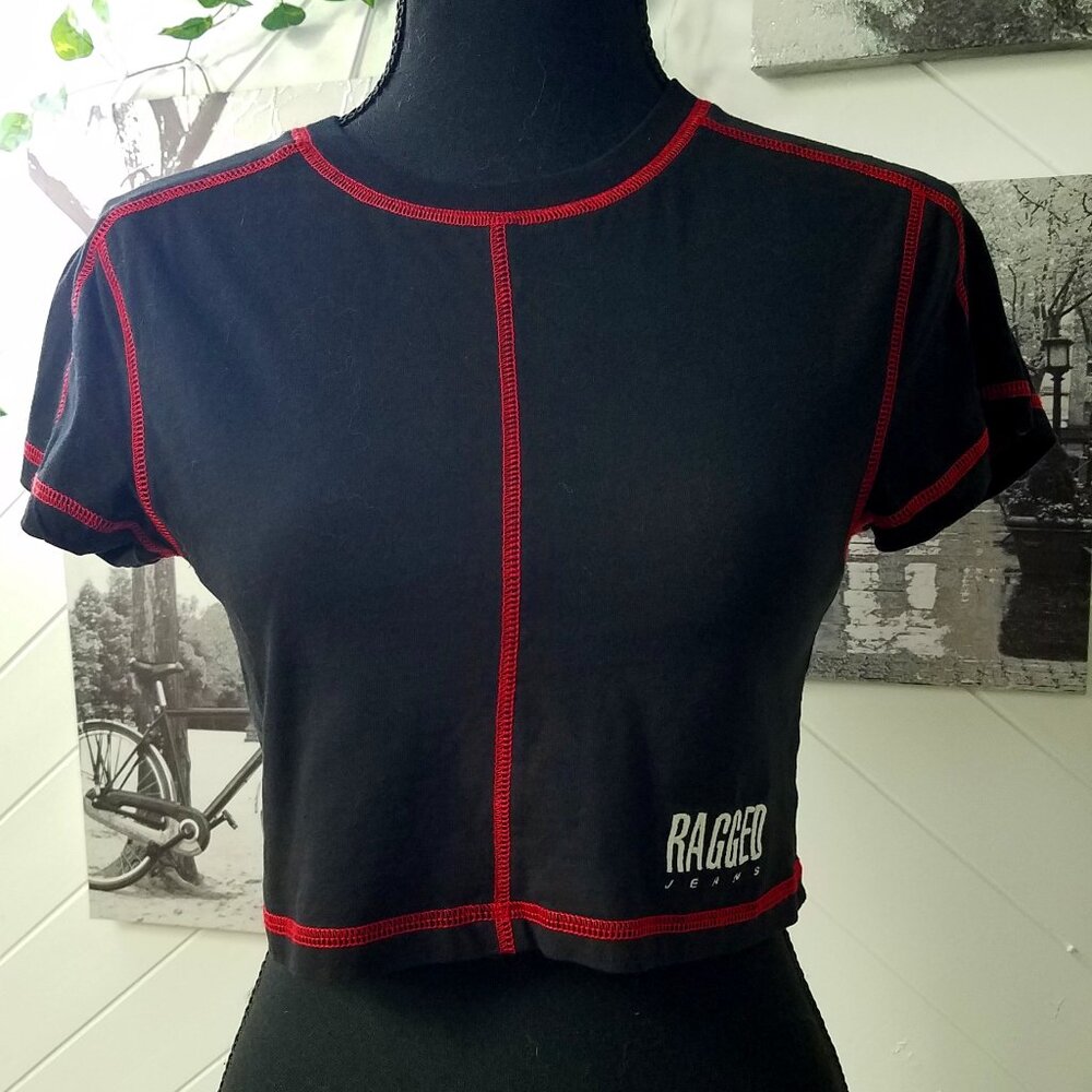 Ragged Priest Crop Top Red Line
